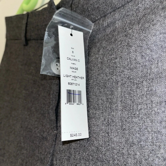 Theory Calvin C Size 8 Wool Blend Wide Leg Dress Pant Gray NWT - Picture 5 of 10